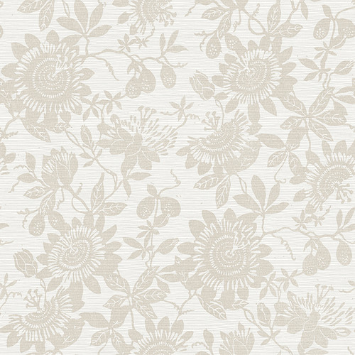 4074-26633 Helen Floral Trail Taupe Neutral Botanical Theme Unpasted Non Woven Wallpaper from Georgia by A-Street Prints Made in Great Britain