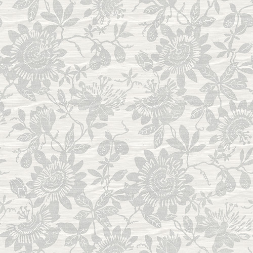 4074-26629 Helen Floral Trail Light Gray Botanical Theme Unpasted Non Woven Wallpaper from Georgia by A-Street Prints Made in Great Britain