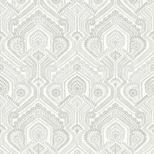 4074-26612 Fernback Ornate Gray Botanical Theme Unpasted Non Woven Wallpaper from Georgia by A-Street Prints Made in Great Britain