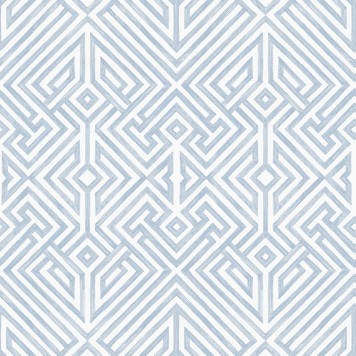 4120-26847 Lyon Geometric Key Blue Graphics Theme Unpasted Non Woven Wallpaper from Middleton by A-Street Prints Made in Great Britain