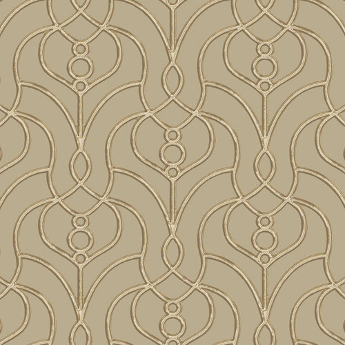 EV3947 Divine Trellis Taupe Brown Cream Modern Theme Unpasted Non Woven Wallpaper from Candice Olsen Casual Elegance