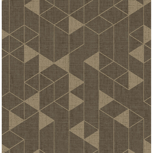 4034-26773 Fairbank Linen Geometric Chocolate Brown Graphics Theme Non Woven Wallpaper from Scott Living III by A-Street Prints Made in Great Britain
