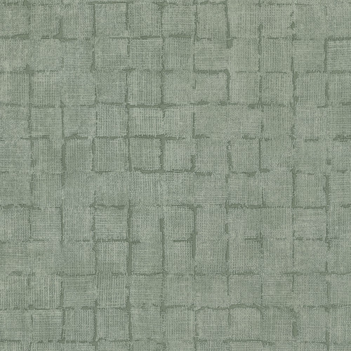 4157-333454 Blocks Checkered Sage Green Industrial Style Unpasted Non Woven Wallpaper Curio Collection Made in Great Britain