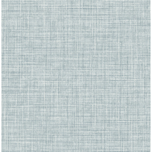 4157-25790 Tuckernuck Faux Linen Slate Blue Transitional Style Unpasted Non Woven Wallpaper Curio Collection Made in Great Britain