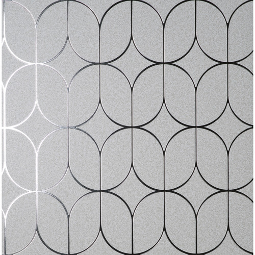 4157-42803 Raye Rosco Trellis Silver Gray Modern Style Unpasted Paper Wallpaper Curio Collection Made in Great Britain