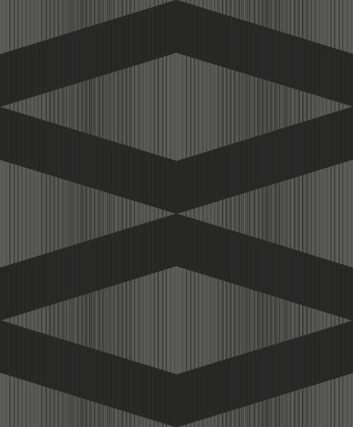 ZN51100 Ombre Diamonds Ebony Geometric Theme Nonwoven Unpasted Wallpaper Black & White Collection Made in Netherlands