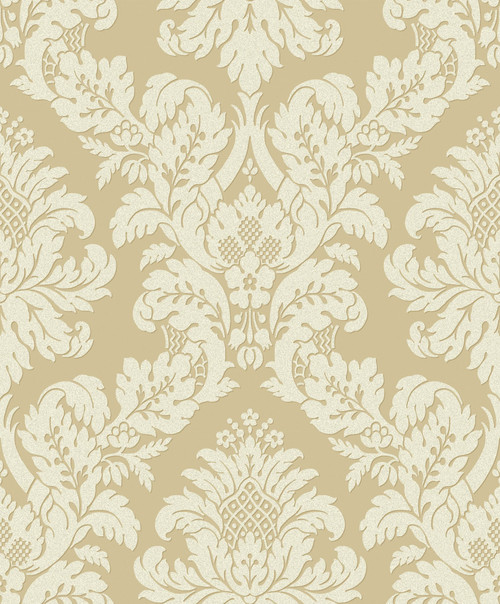 UK10483 Classic Damask Gold Damask Theme Nonwoven Unpasted Wallpaper Black & White Collection Made in Netherlands