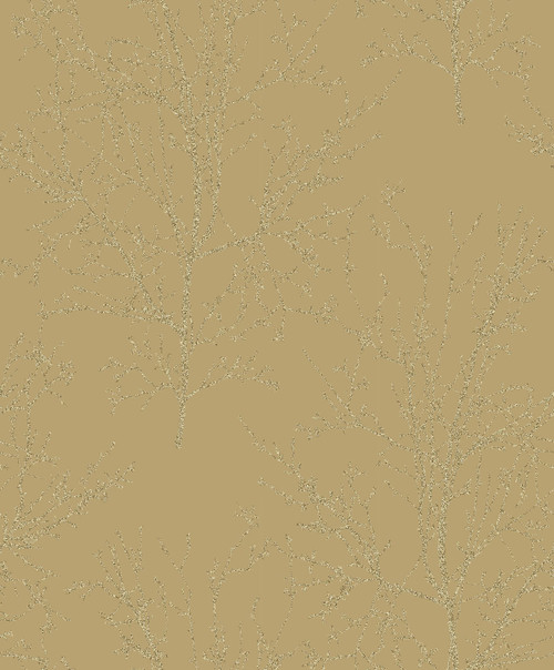 UK11503 Bead Branches Gold Botanical Theme Nonwoven Unpasted Wallpaper Black & White Collection Made in Netherlands