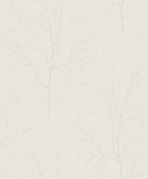 UK11500 Bead Branches Pearl Botanical Theme Nonwoven Unpasted Wallpaper Black & White Collection Made in Netherlands