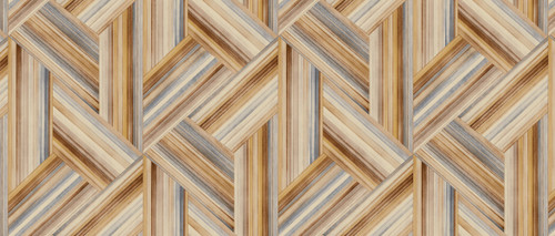 LW51906F Geo Inlay Fabric Saddle Brown and Steel Geometric Theme Cotton Linen Blend Unpasted Wallpaper Living with Art Collection Made in United States