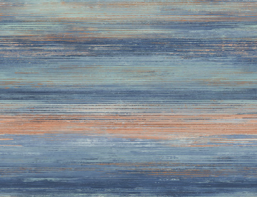 LW50406 Sunset Stripes Blueberry and Vermillion Orange Stripe Theme Heavyweight Acrylic Coated Paper (FSC) Unpasted Wallpaper Living with Art Collection Made in United States