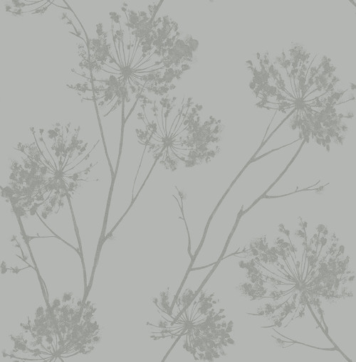 BD50210 Wild Grass Silversmoke Botanical Theme Nonwoven Unpasted Wallpaper Etten Beaded Collection Made in Netherlands