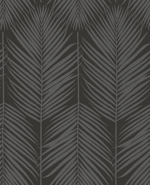 BD50020 Persei Palm Midnight Galaxy Botanical Theme Nonwoven Unpasted Wallpaper Etten Beaded Collection Made in Netherlands