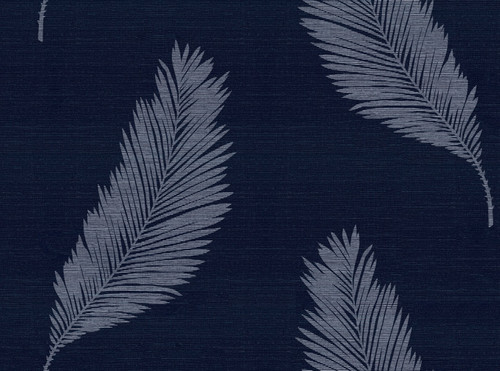 SC21602 Tossed Palm Sisal Grasscloth Midnight Blue Grasscloth Theme Sisal Unpasted Wallpaper Summer House Collection Made in United States