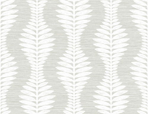 LN40518 Carina Leaf Ogee Sea Salt Botanical Theme 20 oz. Type II Vinyl Unpasted Wallpaper Coastal Haven Collection Made in United States