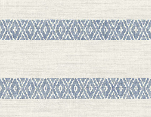 LN40102 Alani Geo Stripe Blue Bell Stripe Theme 20 oz. Type II Vinyl Unpasted Wallpaper Coastal Haven Collection Made in United States