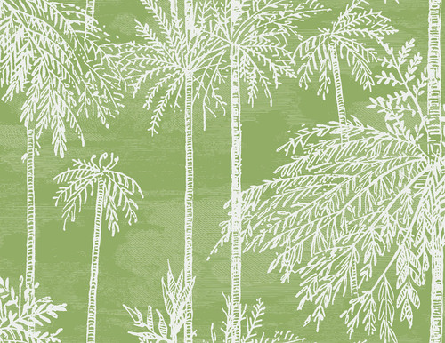 LN40204 Palm Grove  Summer Fern Botanical Theme 20 oz. Type II Vinyl Unpasted Wallpaper Coastal Haven Collection Made in United States