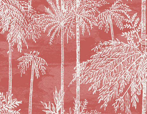 LN40201 Palm Grove  Coral Botanical Theme 20 oz. Type II Vinyl Unpasted Wallpaper Coastal Haven Collection Made in United States