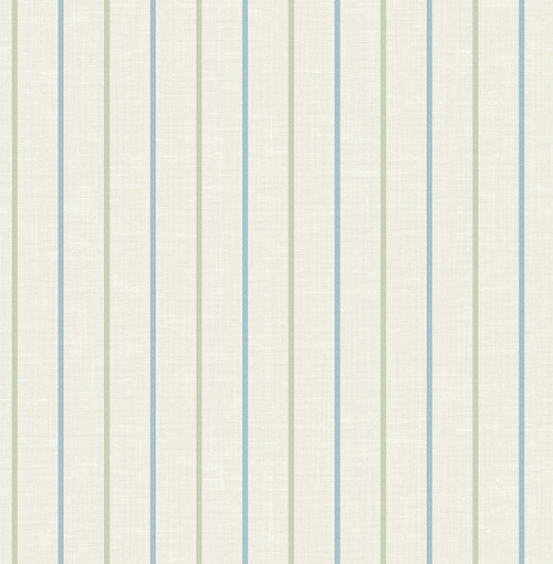 FC62512 Andree Stripe French Blue & Pomme Stripe Theme Nonwoven Unpasted Wallpaper French Country Collection Made in United States