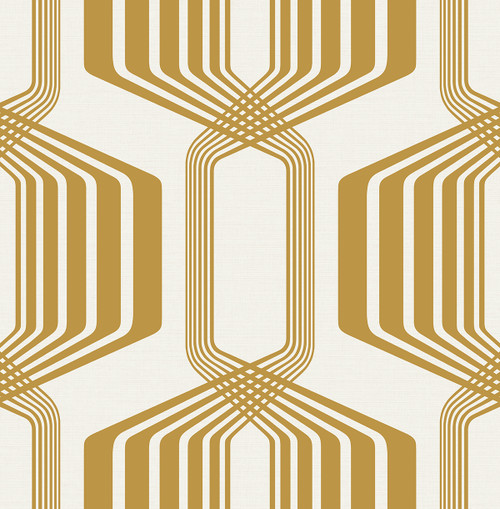 NW55305 Striped Geo Metallic Gold Geometric Theme Vinyl Self-Adhesive Wallpaper NextWall Peel & Stick Collection Made in United States