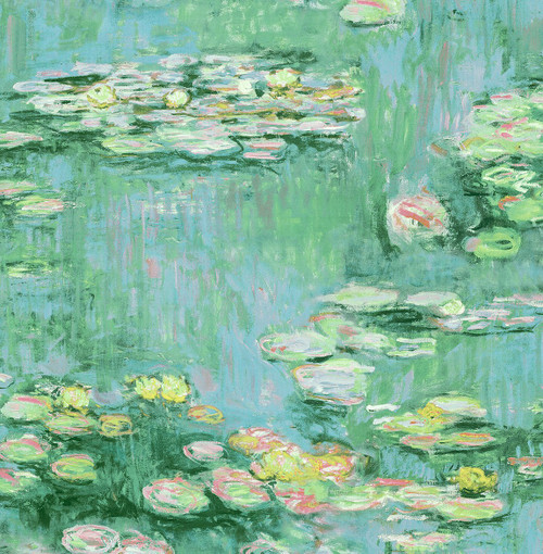 NW50004 Lily Pond Hunter Green & Lakeside Floral Theme Vinyl Self-Adhesive Wallpaper NextWall Peel & Stick Collection Made in United States