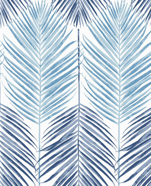 NW47912 Two Toned Palm Blue Lagoon Botanical Theme Vinyl Self-Adhesive Wallpaper NextWall Peel & Stick Collection Made in United States