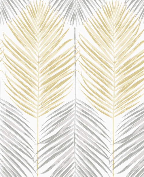 NW47903 Two Toned Palm Wheat & Daydream Grey Botanical Theme Vinyl Self-Adhesive Wallpaper NextWall Peel & Stick Collection Made in United States