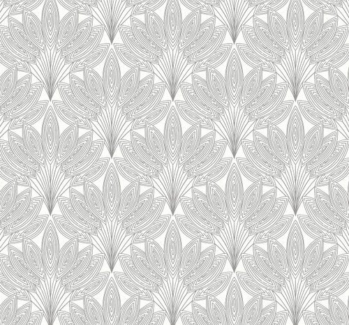 NW47308 Peacock Leaves Metallic Silver Botanical Theme Vinyl Self-Adhesive Wallpaper NextWall Peel & Stick Collection Made in United States