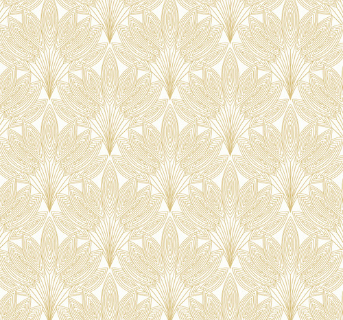 NW47305 Peacock Leaves Metallic Gold Botanical Theme Vinyl Self-Adhesive Wallpaper NextWall Peel & Stick Collection Made in United States