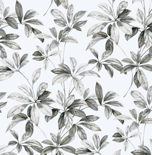 NW45605 Leaf Trail Alloy Botanical Theme Vinyl Self-Adhesive Wallpaper NextWall Peel & Stick Collection Made in United States