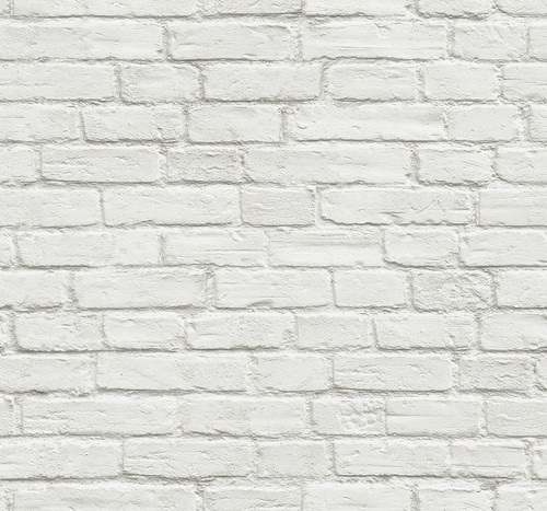 AX10800 Vintage White Brick Off-White Brick Theme Vinyl Self-Adhesive Wallpaper NextWall Peel & Stick Collection Made in United States