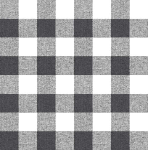 NW34500 Picnic Plaid Charcoal Plaid Theme Vinyl Self-Adhesive Wallpaper NextWall Peel & Stick Collection Made in United States