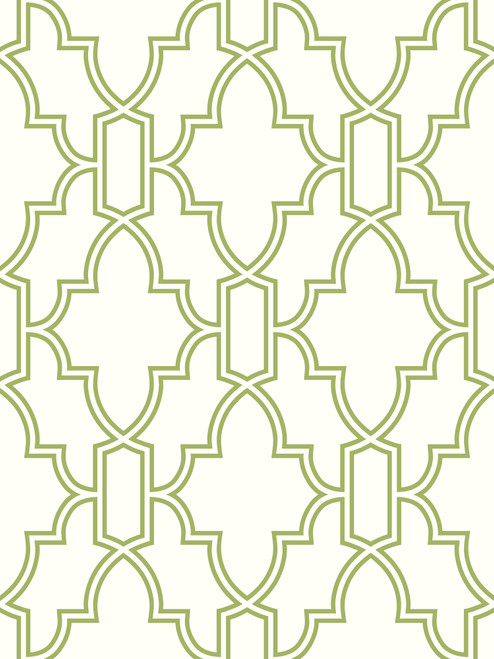 NW31604 Green and White Tile Trellis Green & White Lattice Theme Vinyl Self-Adhesive Wallpaper NextWall Peel & Stick Collection Made in United States