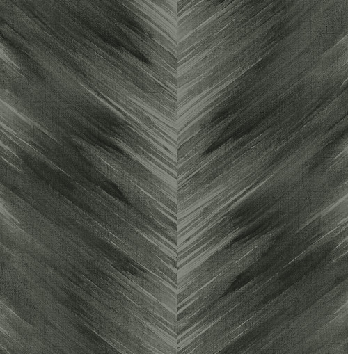 HG11700 Washed Chevron Charcoal Chevron Theme Vinyl Self-Adhesive Wallpaper Harry & Grace Peel and Stick Collection Made in United States