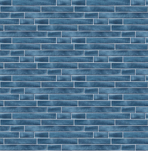 NW34602 Brushed Metal Tile Denim Blue Tile Theme Vinyl Self-Adhesive Wallpaper NextWall Peel & Stick Collection Made in United States