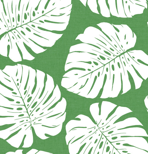 HG10504 Monstera Leaf Green Botanical Theme Vinyl Self-Adhesive Wallpaper Harry & Grace Peel and Stick Collection Made in United States