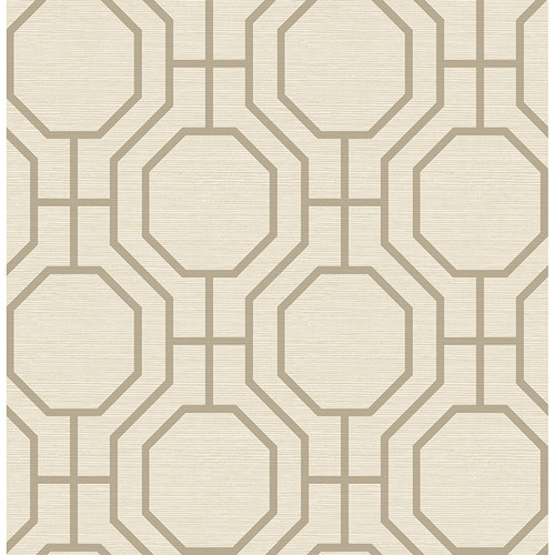 4122-27046 Manor Taupe Gray Geometric Trellis Graphics Theme Unpasted Non Woven Wallpaper Terrace Collection Made in Great Britain