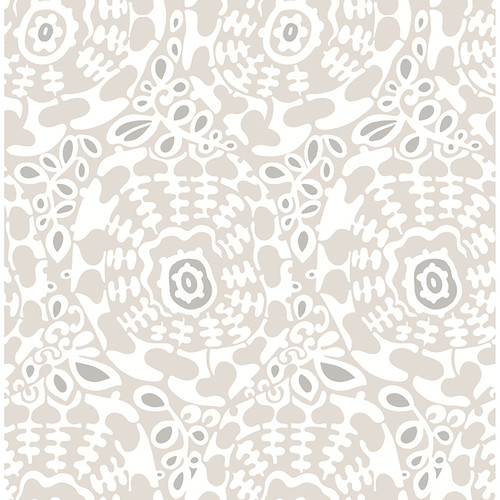 4122-27038 Divine Gray Medallion Abstract Theme Unpasted Non Woven Wallpaper Terrace Collection Made in Great Britain