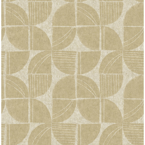 4141-27114 Baxter Semicircle Mosaic Honey Yellow Modern Style Non Woven Unpasted Wallpaper from Solace by A-Street Prints Made in Great Britain