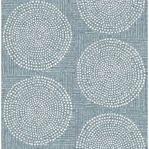 4141-27123 Salma Medallion Denim Blue Bohemian Style Non Woven Unpasted Wallpaper from Solace by A-Street Prints Made in Great Britain