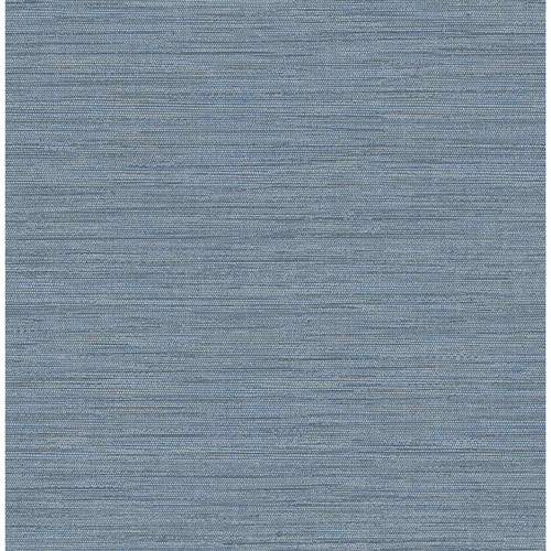 4141-27165 Sheehan Faux Grasscloth Denim Blue Modern Style Non Woven Unpasted Wallpaper from Solace by A-Street Prints Made in Great Britain