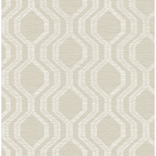 4141-27100 Burton Modern Ogee Neutral Modern Style Non Woven Unpasted Wallpaper from Solace by A-Street Prints Made in Great Britain