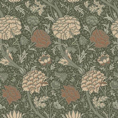 4153-82035 Cray Sea Green Floral Trail Non Woven Unpasted Wallpaper from Hidden Treasures by A-Street Prints Made in Sweden