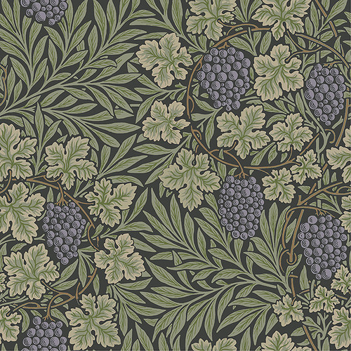 4153-82019 Vine Green Woodland Fruits Non Woven Unpasted Wallpaper from Hidden Treasures by A-Street Prints Made in Sweden