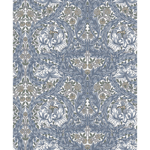 4153-82024 African Marigold Blue Floral Non Woven Unpasted Wallpaper from Hidden Treasures by A-Street Prints Made in Sweden