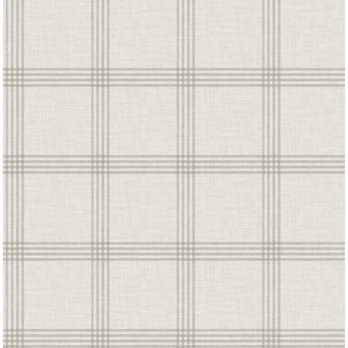 4134-24478 Twain Dove Gray Plaid Non Woven Unpasted Wallpaper from Wildflower by Chesapeake Made in Great Britain