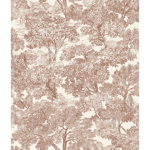 4134-72562 Spinney Red Toile Sure Strip Prepasted Wallpaper from Wildflower by Chesapeake Made in United States