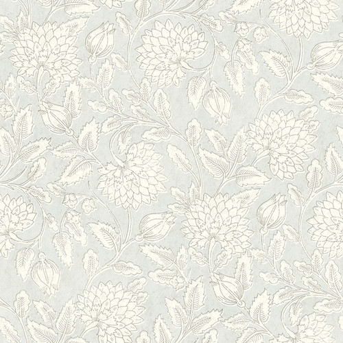 4134-72539 Vadouvan Light Blue Jacobean Trail Sure Strip Prepasted Wallpaper from Wildflower by Chesapeake Made in United States