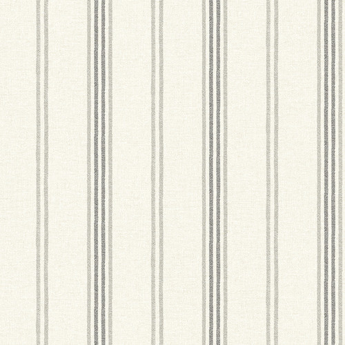 4134-72547 Lovage Charcoal Gray Linen Stripe Sure Strip Prepasted Wallpaper from Wildflower by Chesapeake Made in United States