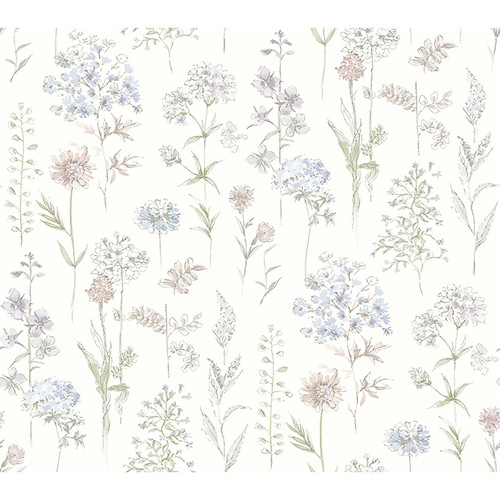 4134-72504 Bergamot Lavender Purple Pastel Sure Strip Prepasted Wallpaper from Wildflower by Chesapeake Made in United States